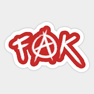 Fak white Sticker